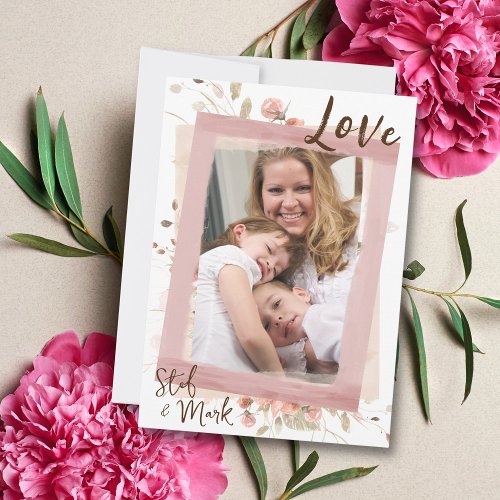 Mothers Day Card Picture in Pink Floral Frame