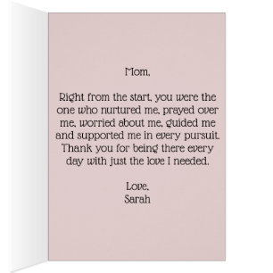 Mother's Day Card Pink Floral with message inside