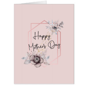 Mother's Day Card Pink Floral with message inside