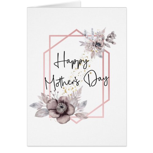 Mothers Day Card Pink Purple Floral with message