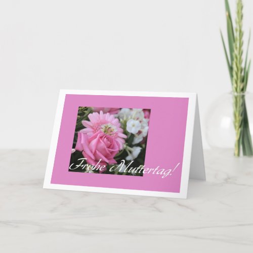 mothers day card pink rose german