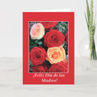 mother's day card red rose bouquet spanish