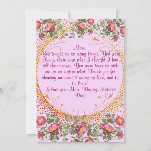 Mothers Day Card Vintage Flowers