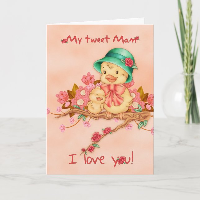Mother's Day Card With Baby And Mam Bird, My Tweet (Front)