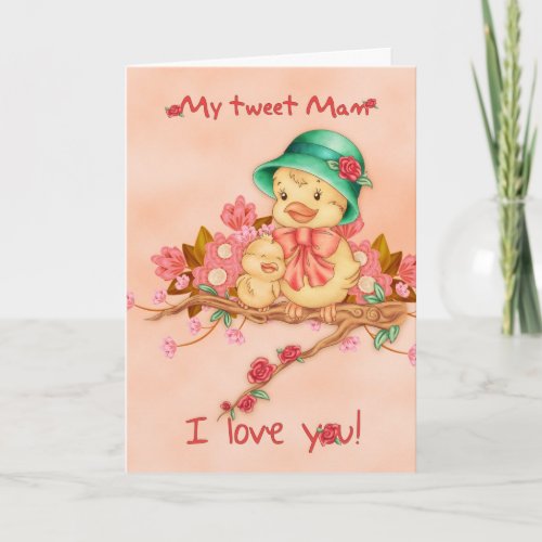 Mothers Day Card With Baby And Mam Bird My Tweet