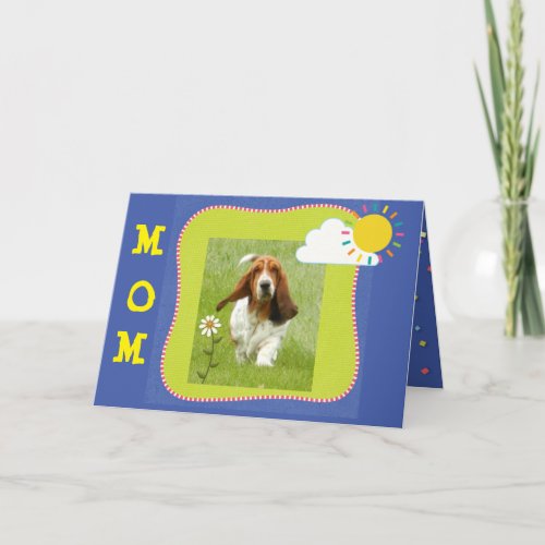 Mothers Day Card with Basset Hound