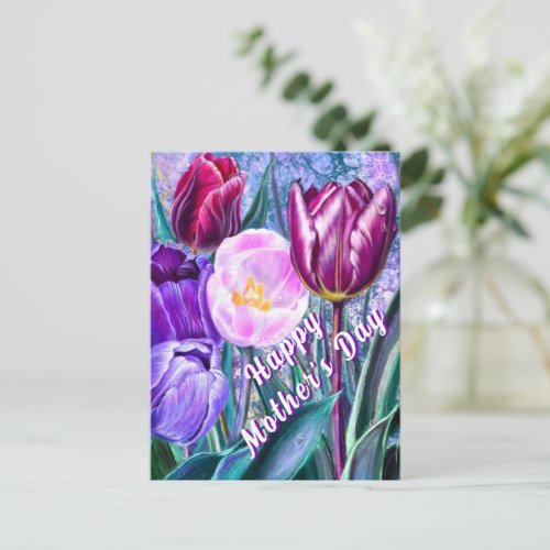 Mother's Day Card with Colorful Tulips