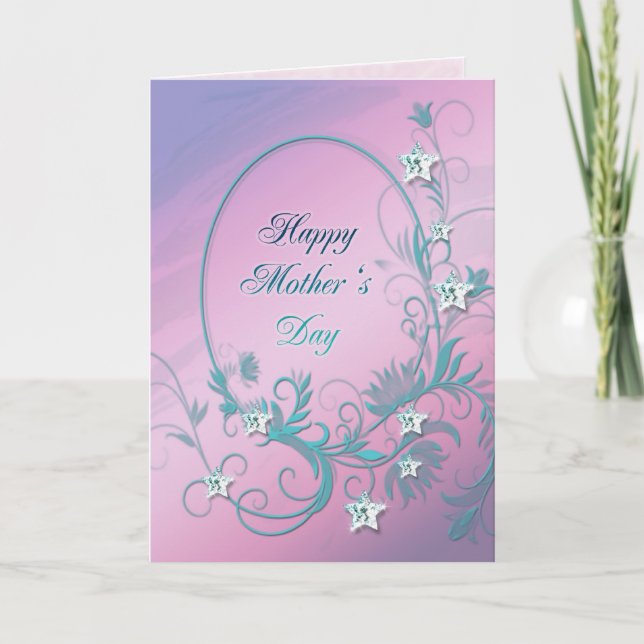 Mother's Day card with diamond stars (Front)