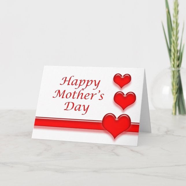 Mothers Day Card with Hearts (Front)