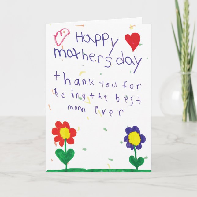 Mother's Day Card With Kids Art (Front)