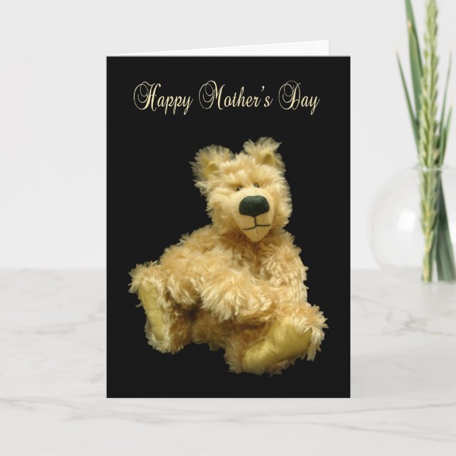 Mother's Day Card With Mohair Teddy Bear (Front)