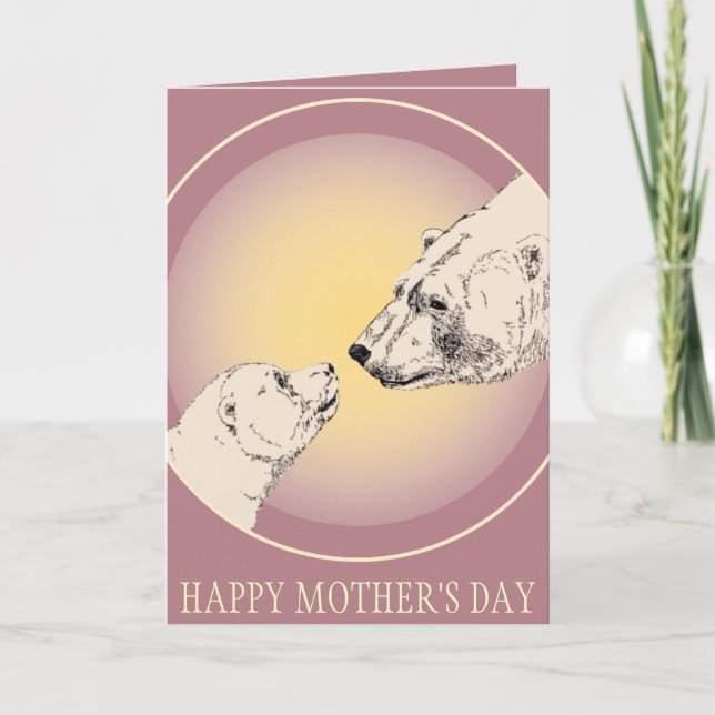 Mother's Day Cards Polar Bear Greeting Card (Front)