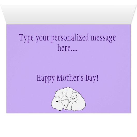 Mother's Day Cards Polar Bear Greeting Card (Inside Horizontal (Bottom))