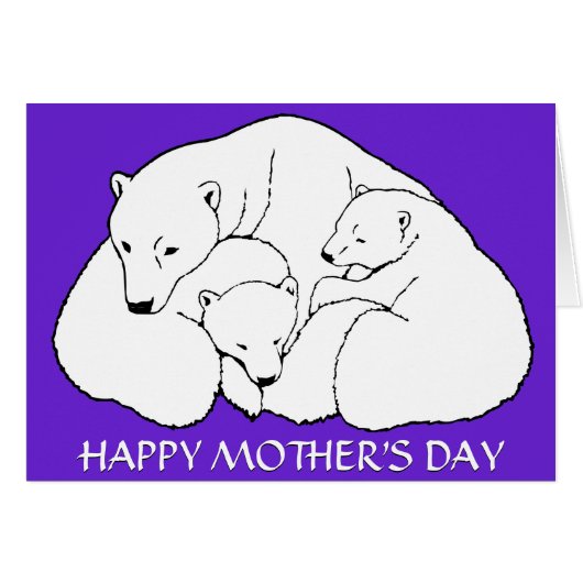Mother's Day Cards Polar Bear Greeting Card (Front Horizontal)