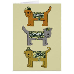 Mother's Day Cartoon Dogs for Deployed Mom Cards
