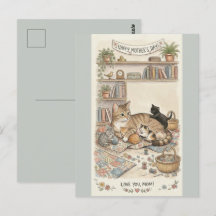 Mother's Day Cat and Kittens 