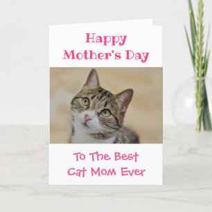 Mother's Day Cat Mom World's Best Ever Pet Photo Holiday Card