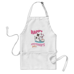 Mother's Day cats, kawaii style Adult Apron