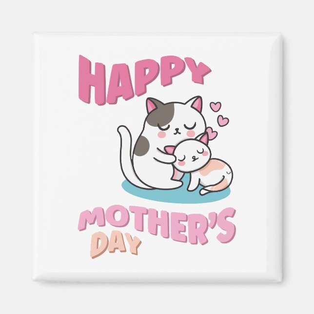Mother's Day cats, kawaii style Magnet (Front)