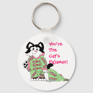 Mother's Day Cat's Pajamas Cute Cat Key Chain