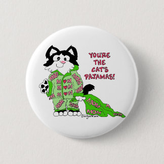 Mother's Day Cat's Pajamas Cute Cat Round Button