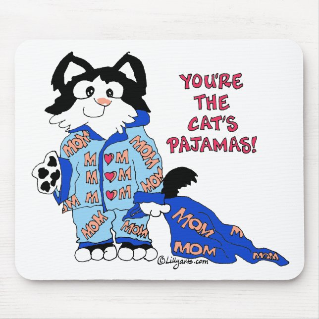 Mother's Day Cat's Pajamas Fun Kitty MOUSEpad (Front)