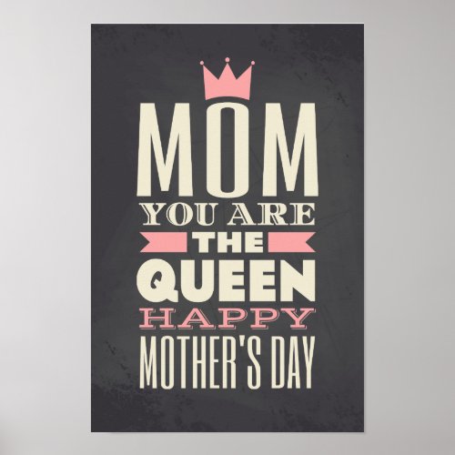 Mothers Day Chalkboard Style Text Design Poster