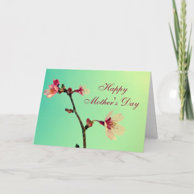 Mother's Day Cherry Blossom Greeting Card (Front)