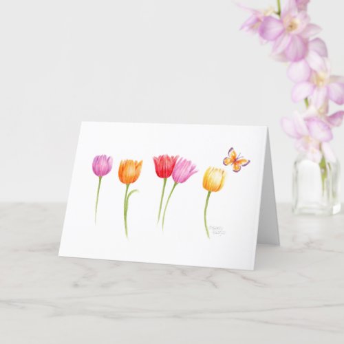 Mothers Day Christian Colorful Tulips Card