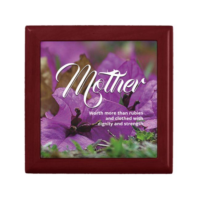 MOTHER'S DAY Christian Proverbs 31 Purple Floral Gift Box (Front)