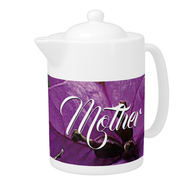 MOTHER'S DAY Christian Proverbs 31 Purple Floral Teapot (Right)