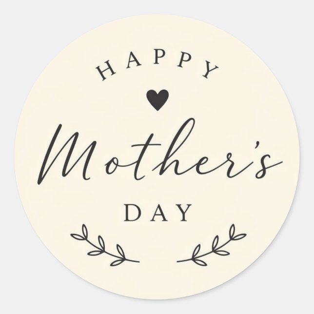 Mother's Day Classic Round Sticker (Front)