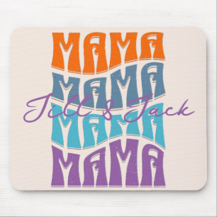 Mother's Day Colorful Typography Mama Kids Name Mouse Pad