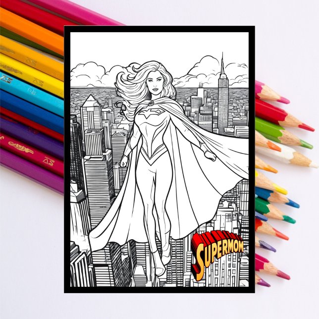 Mother's Day Coloring From Kids Superhero Card (Creator Uploaded)
