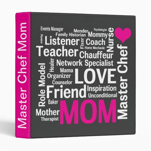 Mothers Day Cookbook for Master Chef Mom 3 Ring Binder