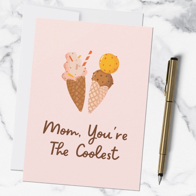 Mothers Day Coolest Mom Funny Quote Card (In situ)