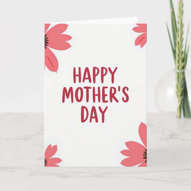 Mothers Day Coral Floral Card (Front)