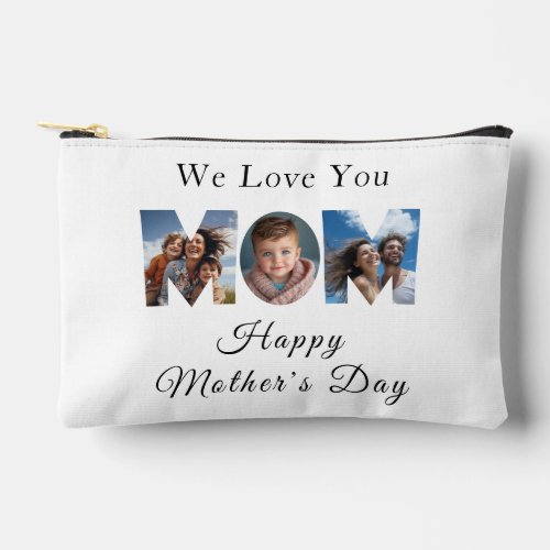 Mothers Day Custom 3 Photo Collage Accessory Pouch