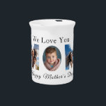 Mothers Day Custom 3 Photo Collage Beverage Pitcher<br><div class="desc">Introducing our heartfelt Beverage Pitcher for Mother's Day, designed to elevate Mom's gatherings with love and memories. Crafted with care and attention to detail, this pitcher is more than just a container for her favorite drinks—it's a personalized tribute to the extraordinary mom in your life. Featuring a unique cut-out design,...</div>
