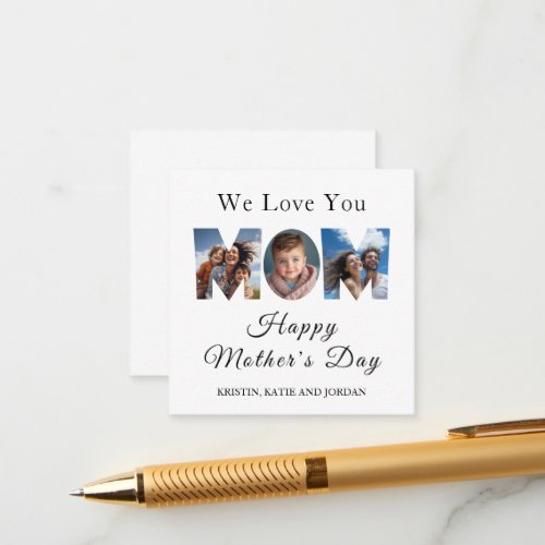 Mothers Day Custom 3 Photo Collage Enclosure Card