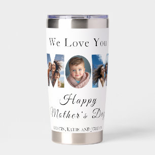 Mothers Day Custom 3 Photo Collage Insulated Tumbler