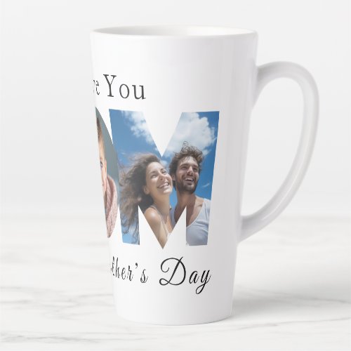 Mothers Day Custom 3 Photo Collage Latte Mug