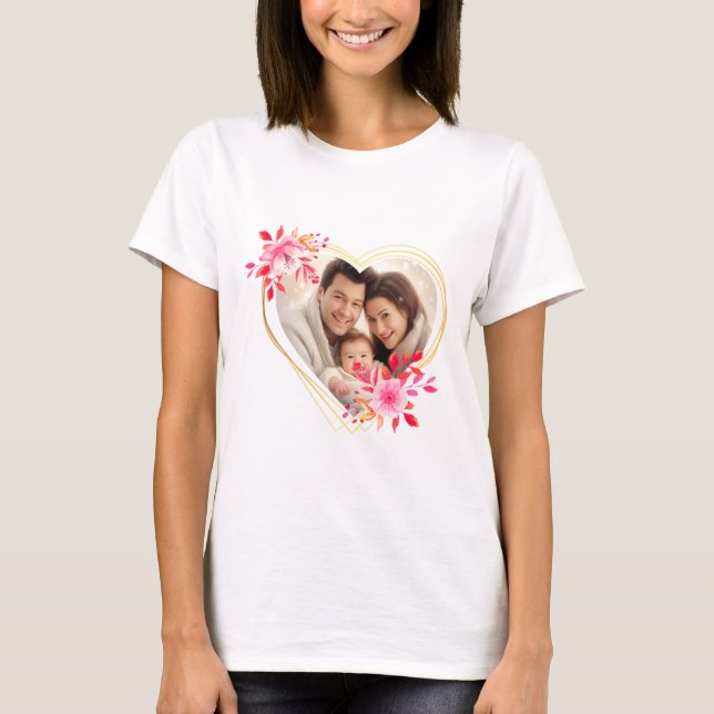 Mother's Day Custom Happy Family Photo Mommy  T-Shirt (Front)