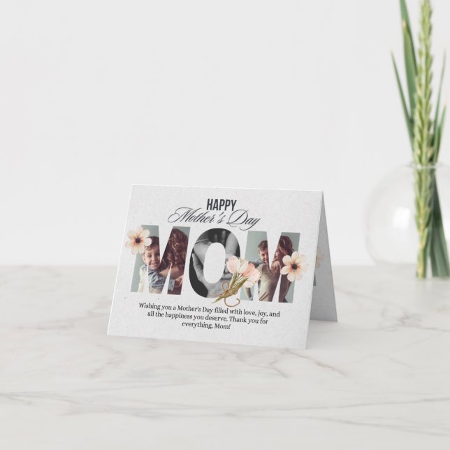 Mother's Day Custom Photo Folded Greeting Card (Front)