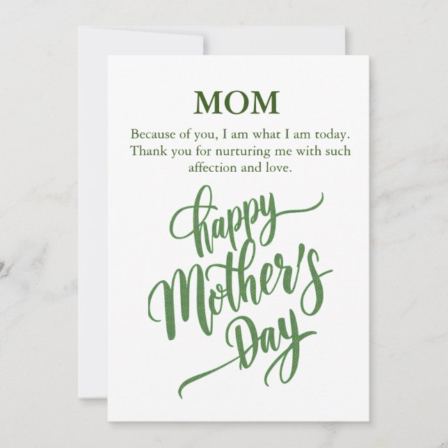 Mother's Day Customise Photo Flat Card (Front)