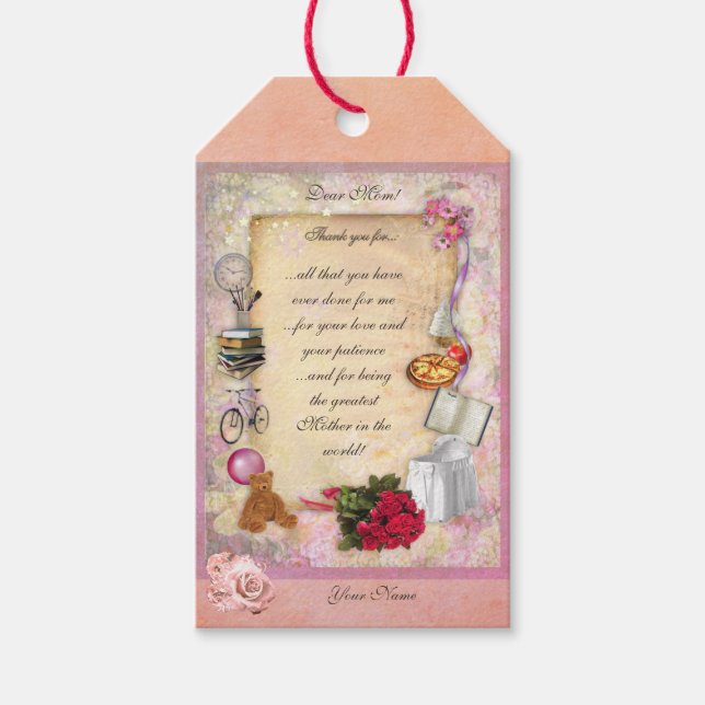 Mother's Day (customizable) Gift Tag (Front)