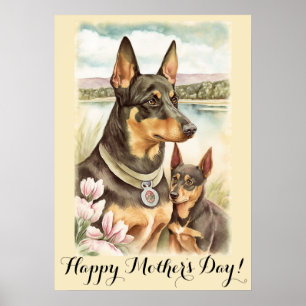Mothers day Cute Australian Kelpie Dog Mom Poster