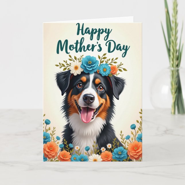 Mothers Day Cute Dog Card (Front)
