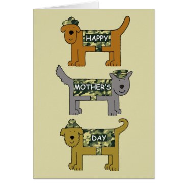 Mother's Day cute dogs in military camouflage. Mother's Day cute dogs in military camouflage.