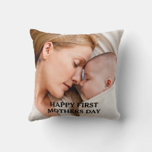 mothers day cute heart photo new moms throw pillow